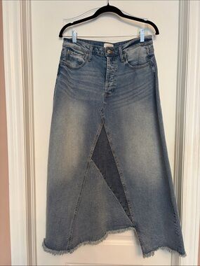 DRIFTWOOD Katie Washed Blue Denim Maxi Skirt from Free People